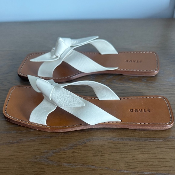 Staud Women's Cream Lei Leather Sandals - Picture 3 of 7